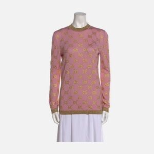 Gucci Pink and Gold Crew Neck Sweater